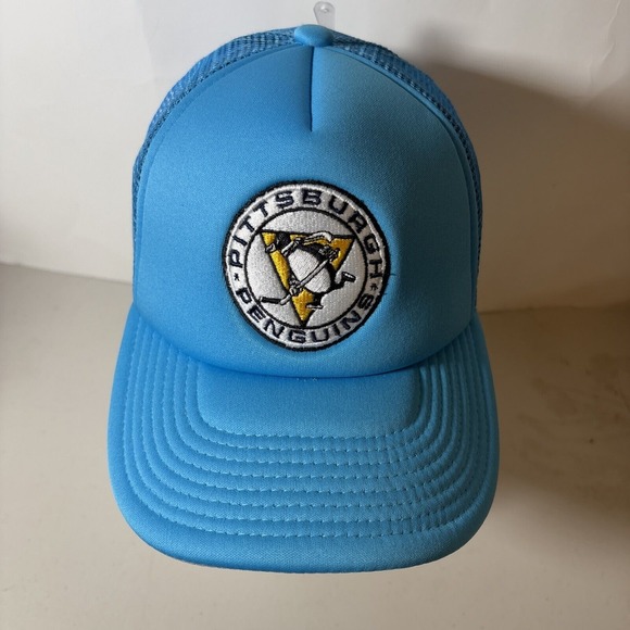 Mitchell & Ness Pittsburgh Penguins Blue NHL Snapback Trucker Hat‎ NEW Youth - Picture 5 of 7